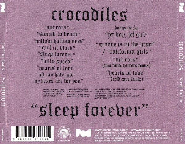 Crocodiles : Sleep Forever (CD, Album)