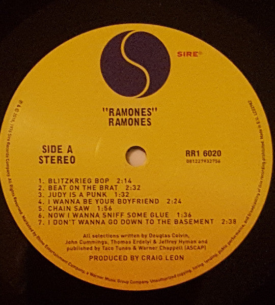 Ramones : Ramones (LP, Album, RE, RM, 180)