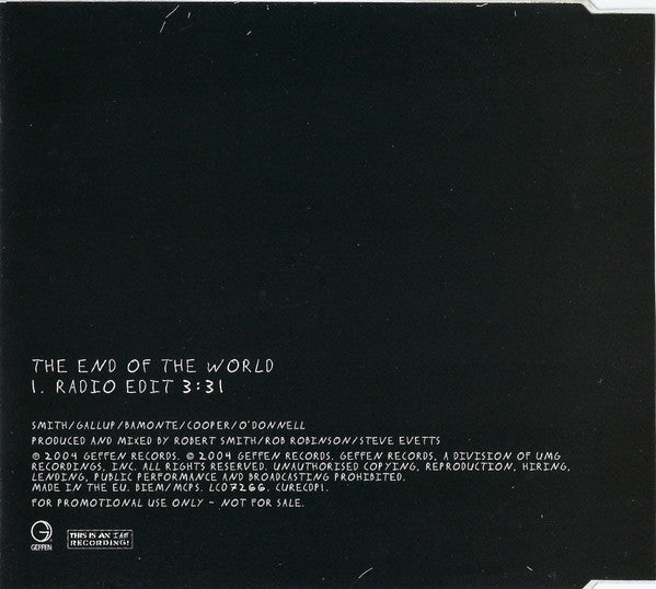The Cure : The End Of The World (CD, Single, Promo)