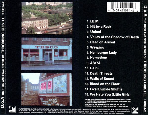 Throbbing Gristle : D.o.A. The Third And Final Report (CD, Album, RE, RM)
