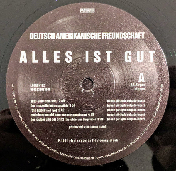 Deutsch Amerikanische Freundschaft : Alles Ist Gut (LP, Album, RE)