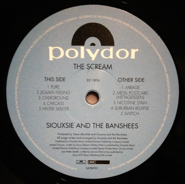 Siouxsie & The Banshees : The Scream (LP, Album, RE, RM, 180)