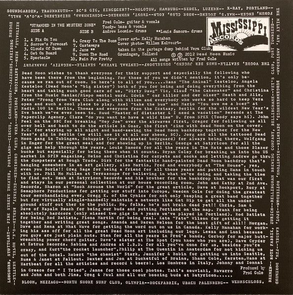 Dead Moon : Stranded In The Mystery Zone (LP, Album, Mono, RE, RP)