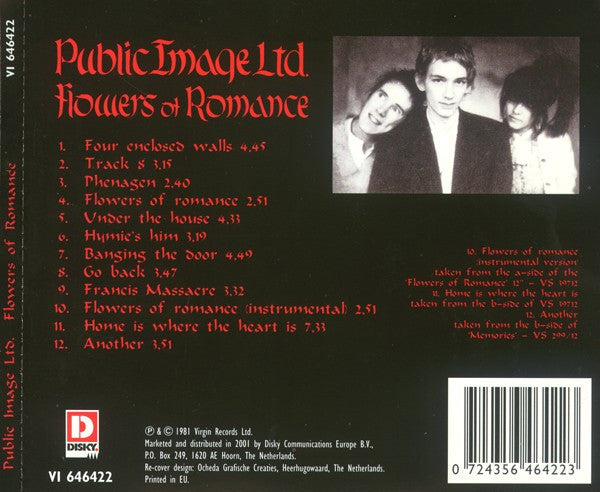 Public Image Limited : Flowers Of Romance (CD, Album, RE)