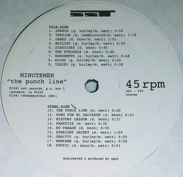 Minutemen : The Punch Line (12", Album, RE, RP)