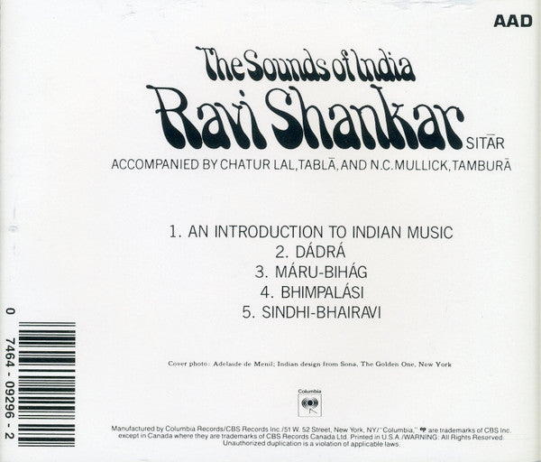 Ravi Shankar : The Sounds Of India (CD, Album, Mono, RE, RP)