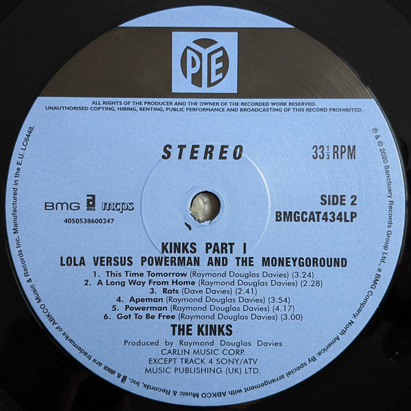 Kinks* : Lola Versus Powerman And The Moneygoround (Part One) (LP, Album, RE, RM, 50t)