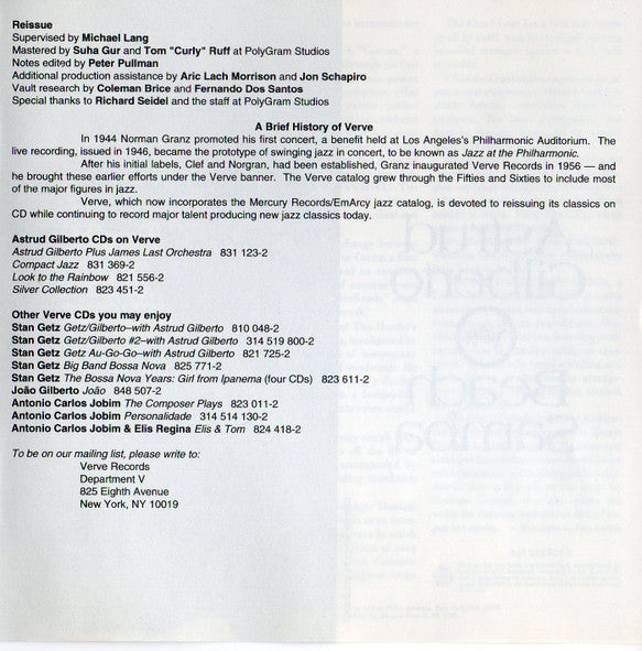 Astrud Gilberto : Beach Samba (CD, Album, RE)