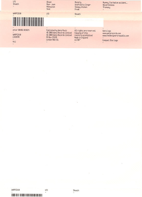 LFO : Sheath (CD, Album)