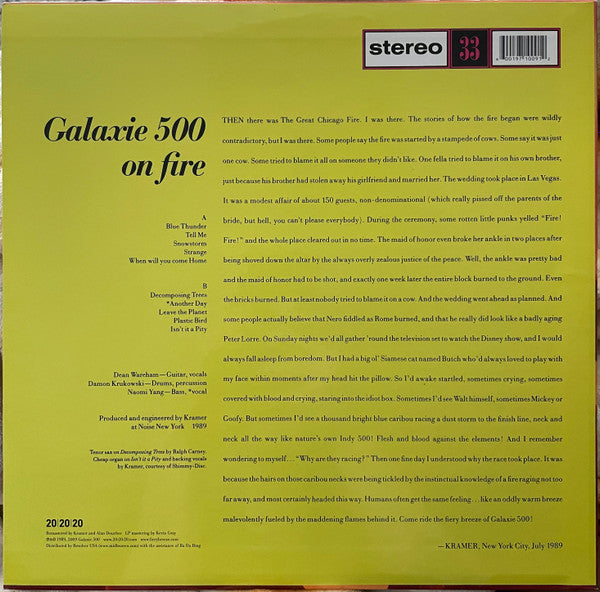 Galaxie 500 : On Fire (LP, Album, RE, RM)