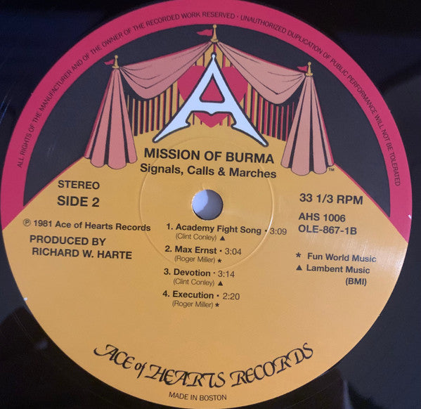 Mission Of Burma : Signals, Calls, And Marches (LP, Album, RE, RM)