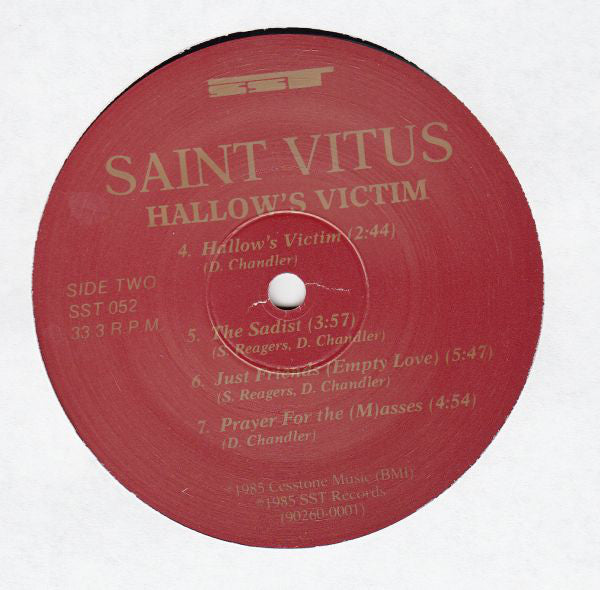 Saint Vitus : Hallow's Victim (LP, Album, RE)
