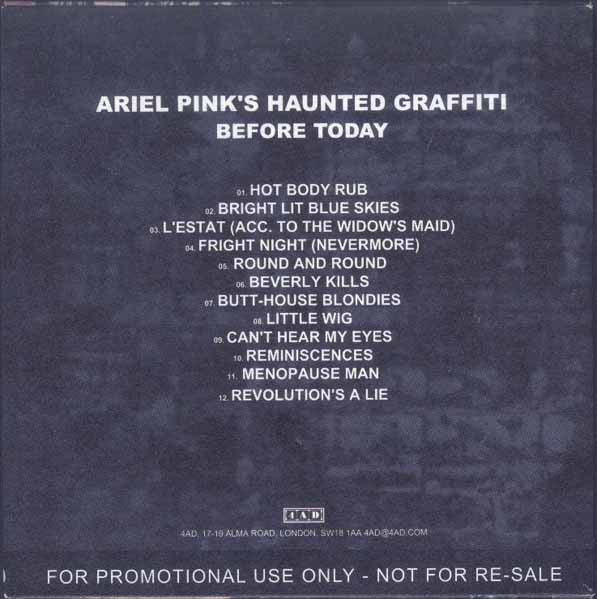 Ariel Pink's Haunted Graffiti : Before Today (CDr, Album, Promo)