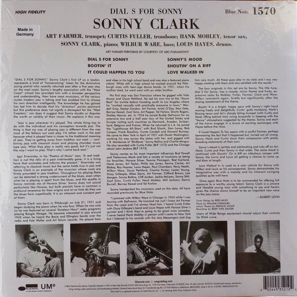 Sonny Clark : Dial "S" For Sonny (LP, Album, Mono, RE, 180)