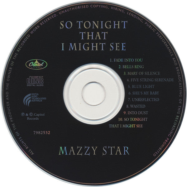 Mazzy Star : So Tonight That I Might See (CD, Album)