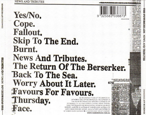 The Futureheads : News And Tributes (CD, Album)