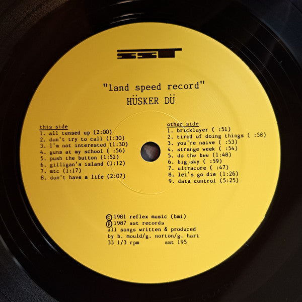 Hüsker Dü : Land Speed Record (LP, Album, RE)