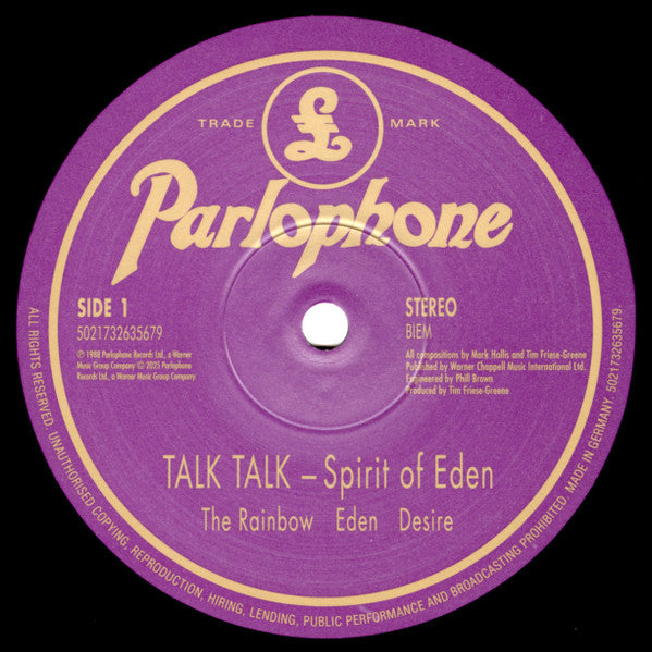 Talk Talk : Spirit Of Eden (LP, Album, RE, RM, Hal)
