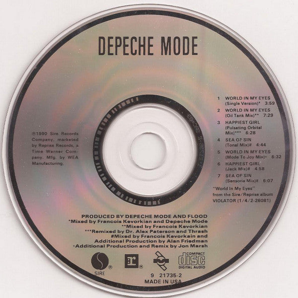 DepecheMode* : World In My Eyes / Happiest Girl / Sea Of Sin (CD, Maxi)