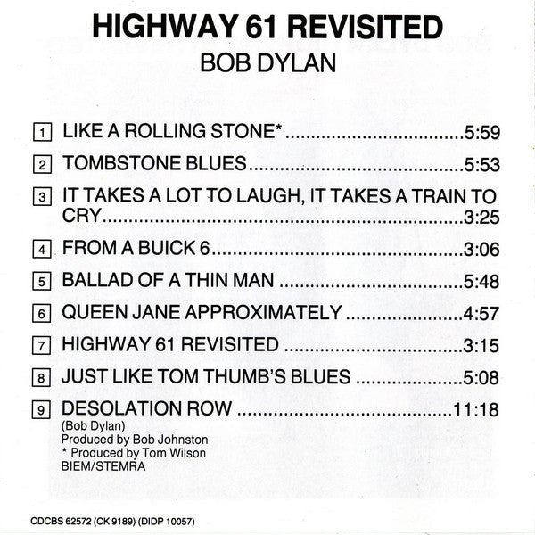 Bob Dylan : Highway 61 Revisited (CD, Album, RE)