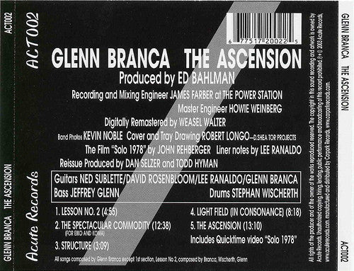 Glenn Branca : The Ascension (CD, Album, Enh, RE, RM)