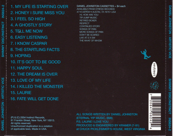 Daniel Johnston : Artistic Vice (CD, Album, RE)