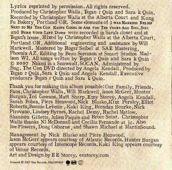 Tegan And Sara : The Con (CD + DVD-V + Album, Dig)