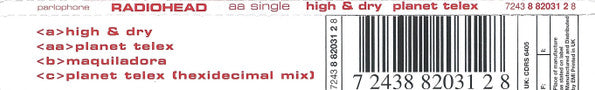 Radiohead : High & Dry / Planet Telex (CD, Single, CD1)