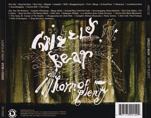 Grizzly Bear : Horn Of Plenty (CD, Album, RE + CD, Comp)