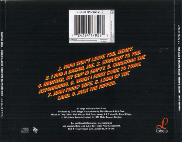 Nick Cave & The Bad Seeds : Henry's Dream (CD, Album, RE, IMS)