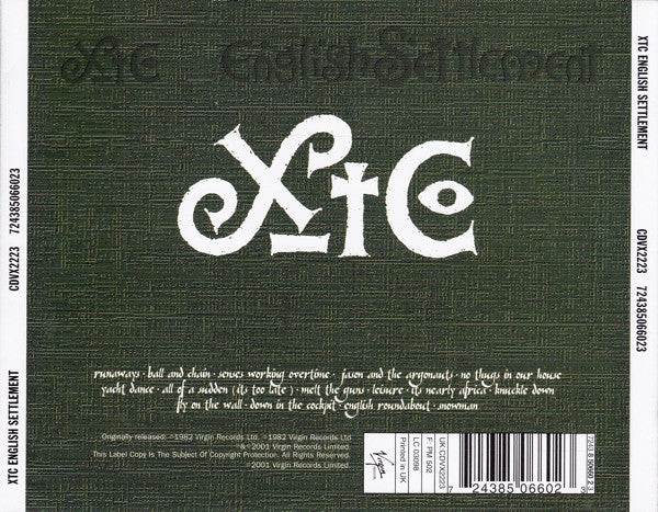 XTC : English Settlement (CD, Album, RE, RM, RP, Med)