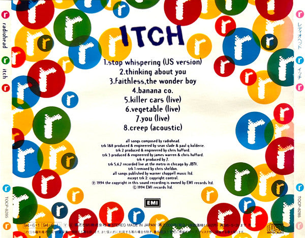 Radiohead : Itch (CD, EP, Promo)