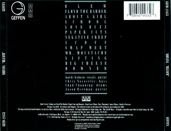 Nirvana : Bleach (CD, Album, RE, RM)